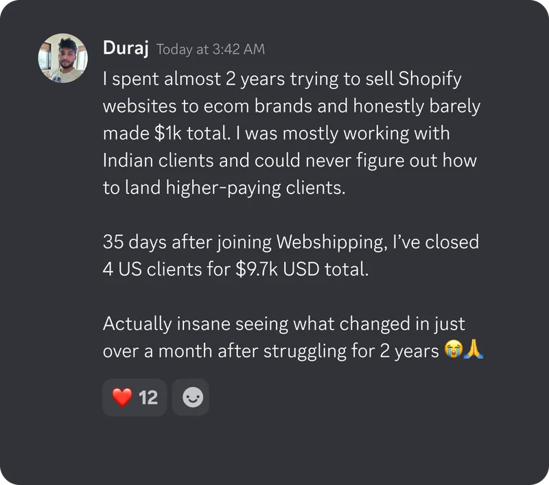 Duraj: Closed 4 US clients for $9.7k in 35 days